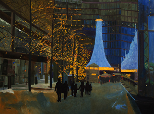 To The Center Into The Cold Berlin Oil on Canvas 48x36